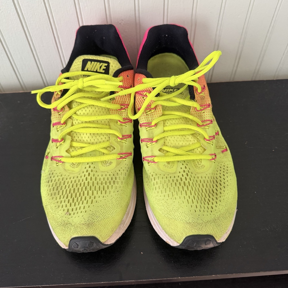 Nike Zoom Pegasus 33 Shoes Mens 10.5 Yellow Pink Ombre Running Sneaker